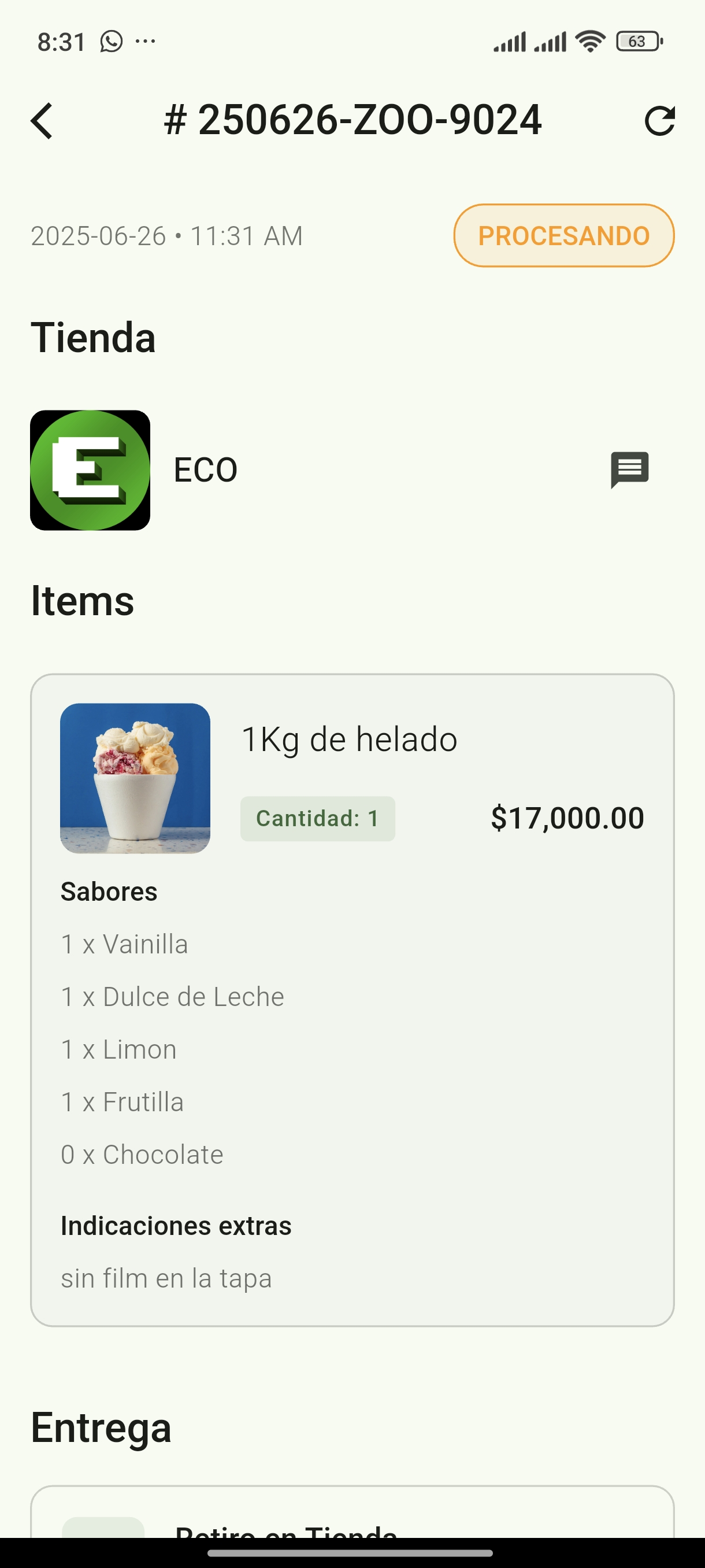 Confirmación de Pedido